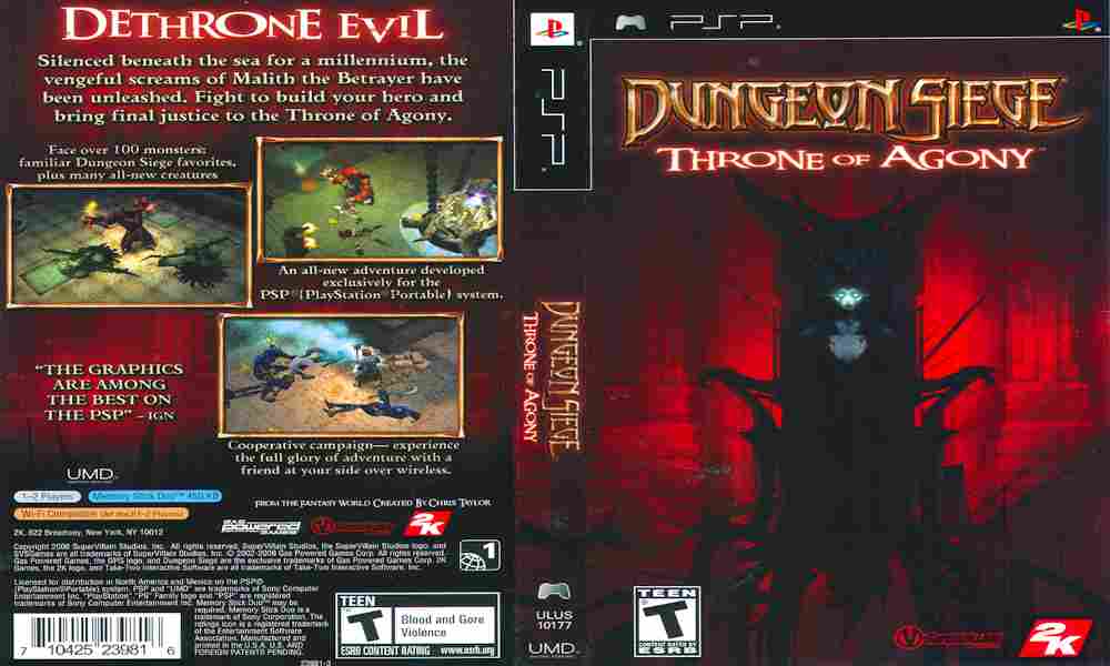 Игра DUNGEON SIEGE Throne of Agony, Sony PSP, 178-65, Баград.рф